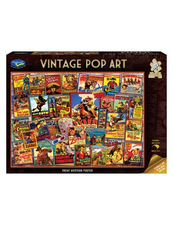 Puzzles Vintage Pop Art Great Western Poster Jigsaw Puzzle, 1000-Piece product photo