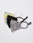 Xcesri Leopard Reusable Masks, Black & Yellow, Pack of 3 product photo