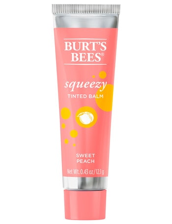 Burts Bees Squeezy Tinted Lip Balm, Sweet Peach, 12.1g product photo