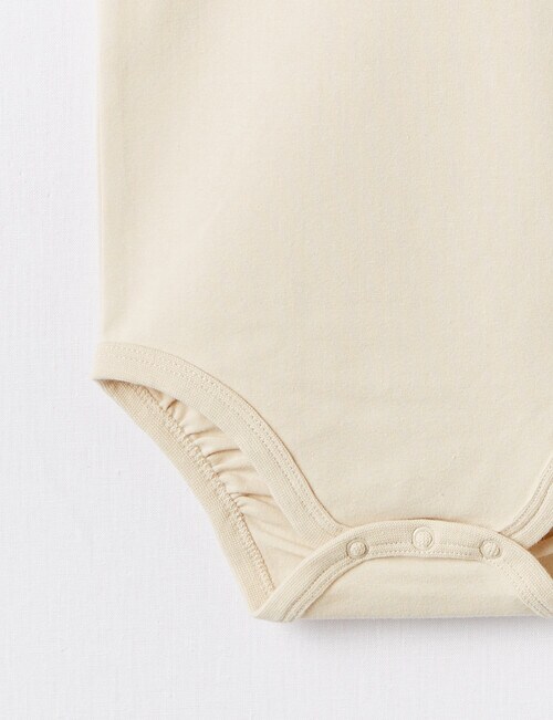 Little Bundle Essentials Stretch-Cotton Sleeveless Bodysuit, Sand product photo View 02 L