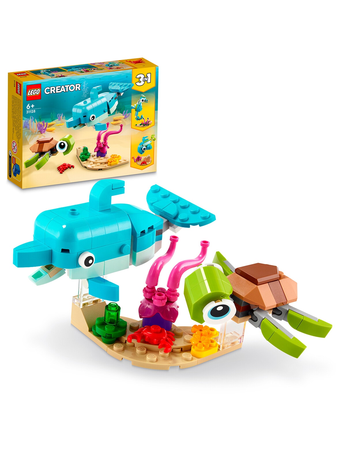 LEGO Creator 3-in-1 Dolphin and Turtle, 31128 - Lego & Construction