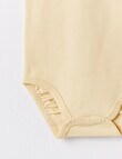 Little Bundle Essentials Stretch-Cotton Short-Sleeve Bodysuit, Limoncello product photo View 02 S