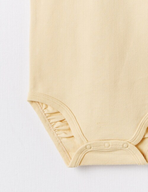 Little Bundle Essentials Stretch-Cotton Short-Sleeve Bodysuit, Limoncello product photo View 02 L