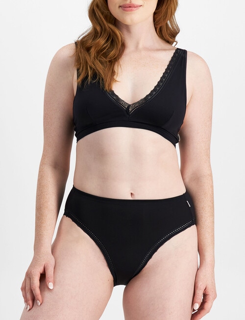 Jockey Woman Parisienne Delicate Hi-Cut Brief, Black product photo