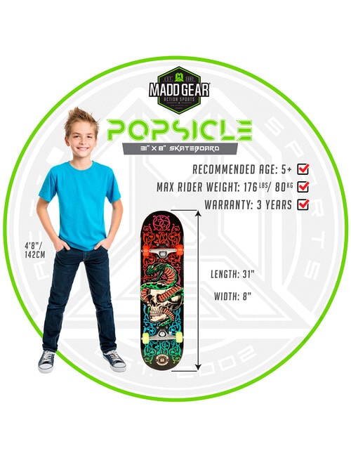 MADD 31" Popsicle Skateboard, Snake Pit product photo View 03 L