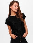 ONLY Smilla Short Sleeve Top, Black product photo View 03 S
