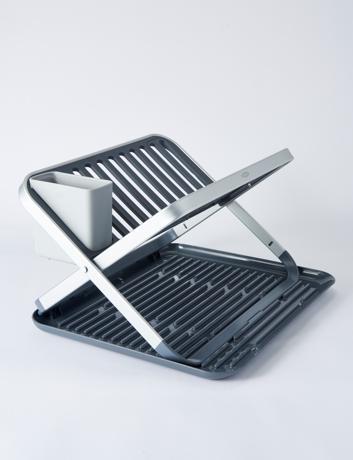 OXO Good Grips 'Rust-Proof Aluminum' Fold-Flat Dish Rack (Black/Grey)