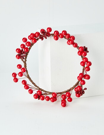 Home Of Christmas Berry Candle Ring, Ruby product photo