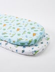 Teeny Weeny Co-Sleeper Fitted-Cotton, 2-Pack, Sleepy Dino product photo