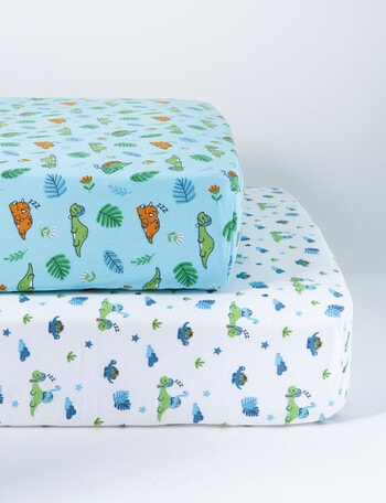 Teeny Weeny Cot Fitted-Cotton, Sleepy Dino product photo