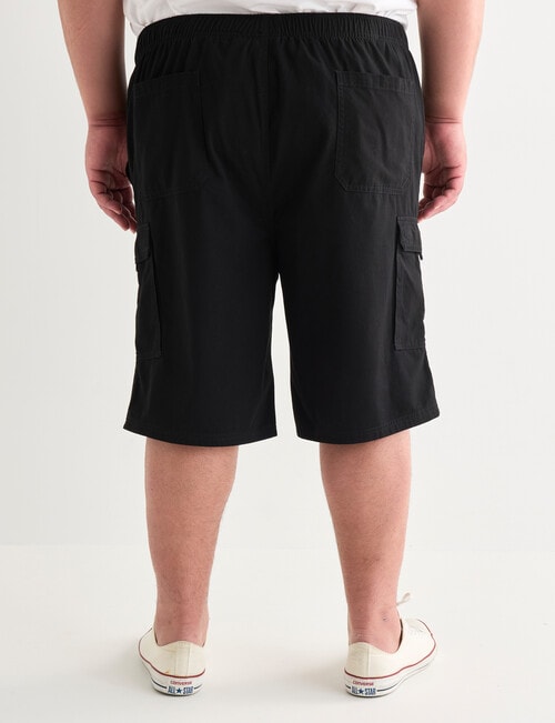 Chisel King Size Elastic Waist Cargo Short, Black product photo View 02 L