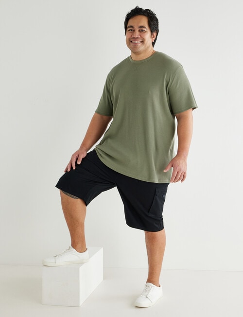 Chisel King Size Elastic Waist Cargo Short, Black product photo View 03 L