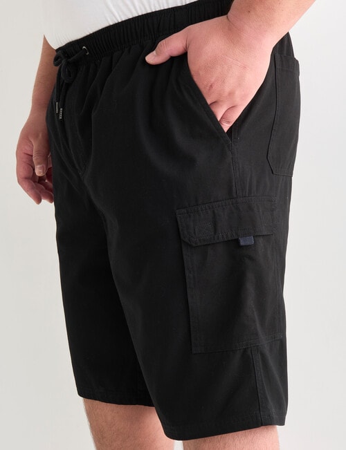 Chisel King Size Elastic Waist Cargo Short, Black product photo View 04 L