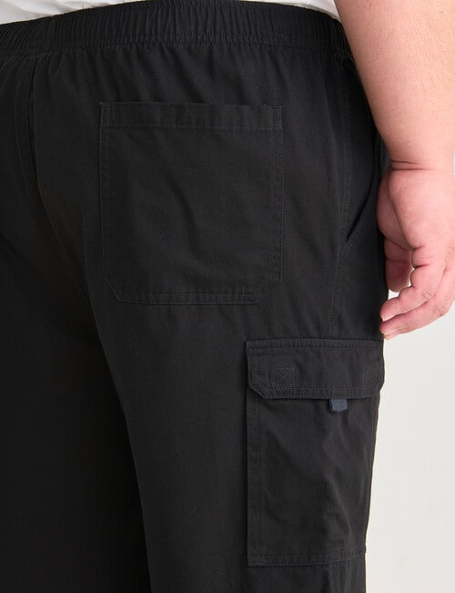 Chisel King Size Elastic Waist Cargo Short, Black product photo View 05 L