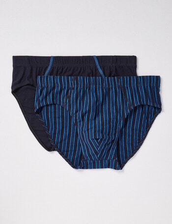Chisel Vertical Stripe Brief, 2-Pack, Navy & Blue product photo