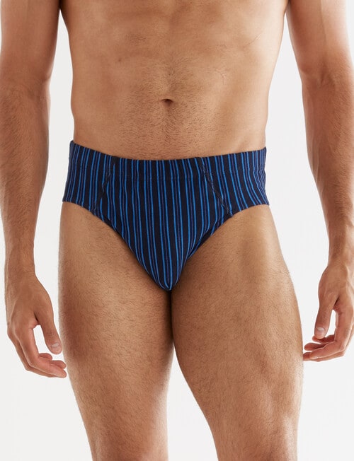 Chisel Vertical Stripe Brief, 2-Pack, Navy & Blue product photo View 02 L