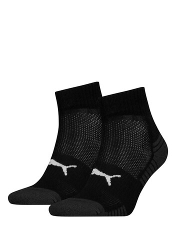 Puma Quarter Crew Sport Sock, 2-Pack, Black product photo