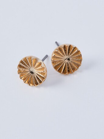 Whistle Accessories Modern Flower Stud Earrings, Imitation Gold product photo
