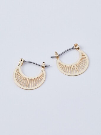 Whistle Accessories Crescent Hoop Earrings, Imitation Gold product photo
