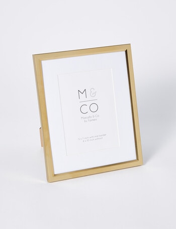M&Co Metal Gallery Frame, Brass, 8x10"/5x7" product photo