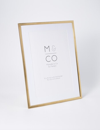 M&Co Metal Gallery Frame, Brass, 16x22"/12x18" product photo