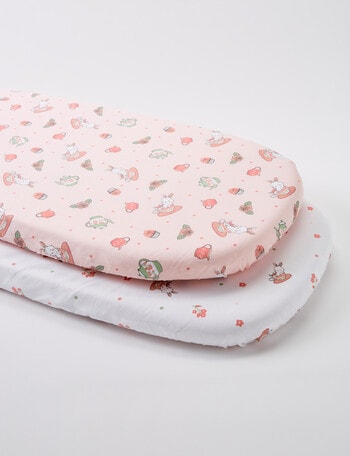 Teeny Weeny Bassinet Fitted-Cotton, 2-Pack, Tea Party product photo