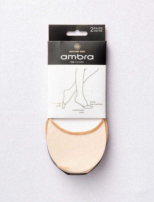 Ambra Cushioned Anti Slip Toe Cover, Nude & Black, 2-Pack product photo View 02 L