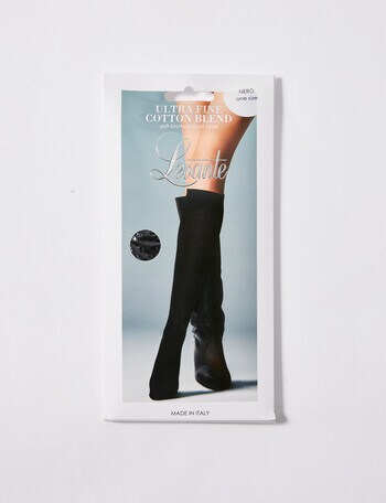 Levante Ultra-Fine Cotton Knee High, Nero product photo