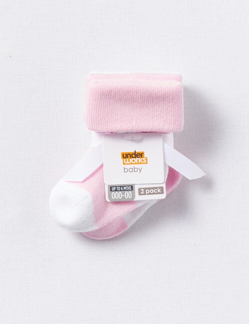 Underworks Modal Socks, 2-Pack, Pink & White product photo View 02 L