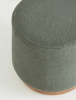 M&Co Cotton Blend Pouf with Acacia Base, Thyme product photo View 02 S