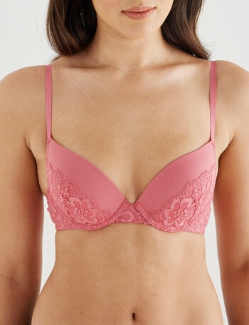 Lyric Push Up Bra with Lace, Coral product photo