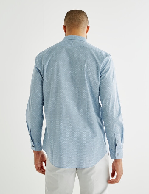 L+L Honeycomb Print Long-Sleeve Shirt, Blue product photo View 02 L