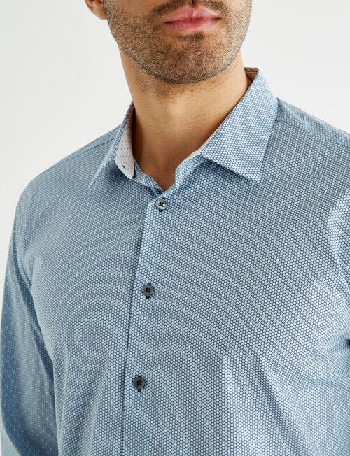 L+L Honeycomb Print Long-Sleeve Shirt, Blue product photo View 04 L