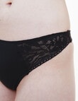 Calvin Klein Ultra Soft Lace Thong, Black product photo View 02 S