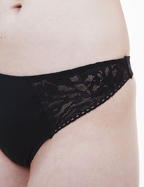 Calvin Klein Ultra Soft Lace Thong, Black product photo View 02 L