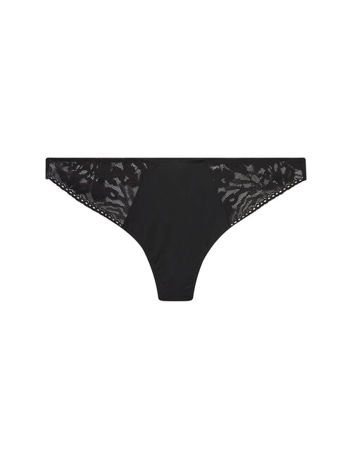 Calvin Klein Ultra Soft Lace Thong, Black product photo View 03 L