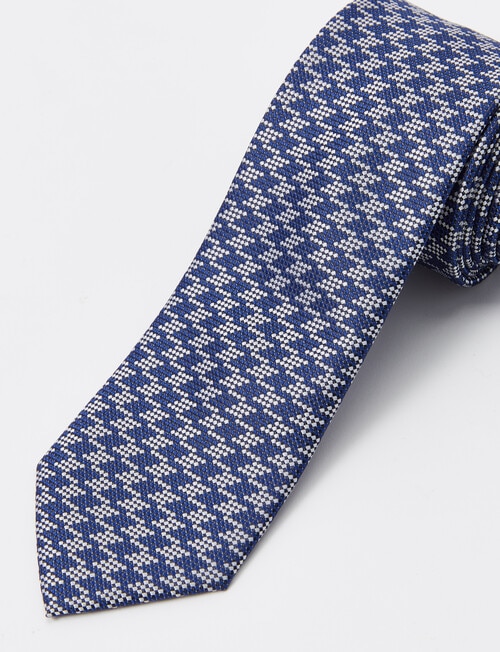 Laidlaw + Leeds Zigzag Tie, 7cm, Blue product photo View 03 L
