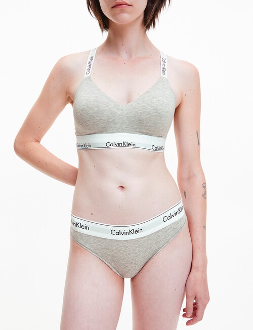Calvin Klein Modern Light Lined Bralette, Average, Grey Heather product photo View 04 L
