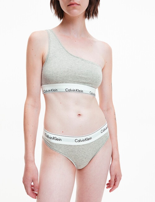 Calvin Klein Modern One Shoulder Bralette, Grey Heather product photo View 03 L