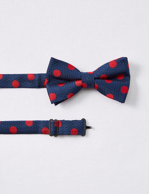 Laidlaw + Leeds Dobby Spot Bow Tie, Navy & Red product photo
