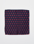 Laidlaw + Leeds Dobby Spot Pocket Square, Navy & Red product photo View 03 S