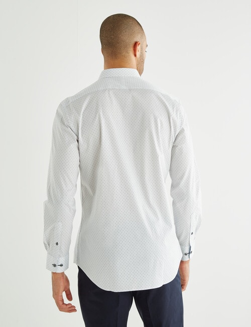L+L Honeycomb Print Long-Sleeve Shirt, White product photo View 02 L