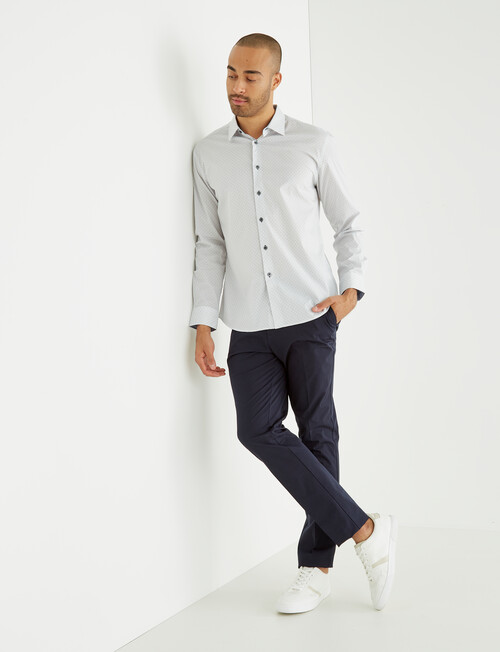 L+L Honeycomb Print Long-Sleeve Shirt, White product photo View 03 L