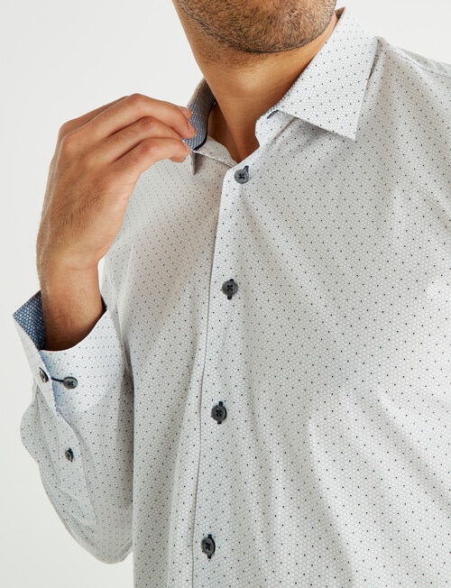 L+L Honeycomb Print Long-Sleeve Shirt, White product photo View 04 L