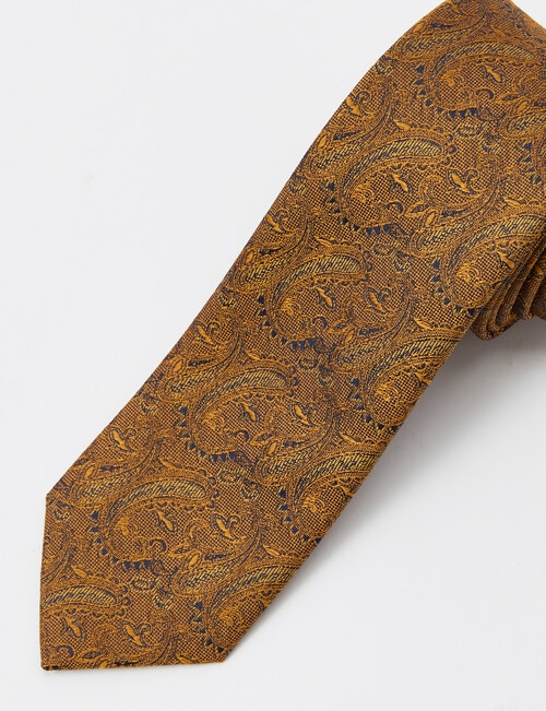 Laidlaw + Leeds Paisley Tie, 7cm, Gold product photo View 03 L