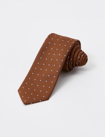 Laidlaw + Leeds Dobby Dot Tie, 7cm, Gold product photo