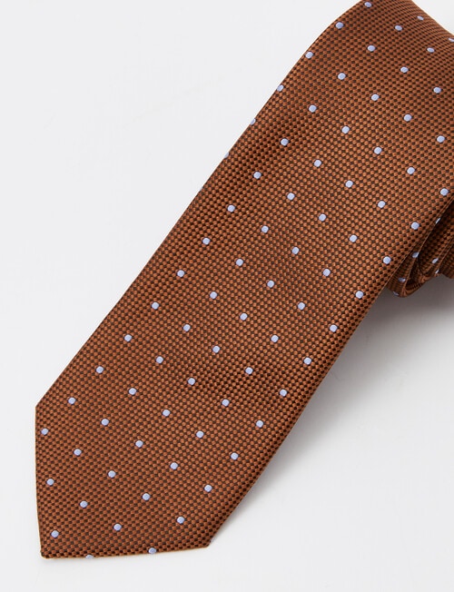 Laidlaw + Leeds Dobby Dot Tie, 7cm, Gold product photo View 03 L