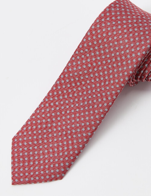 Laidlaw + Leeds Dobby Dot Tie, 7cm, Red product photo View 03 L