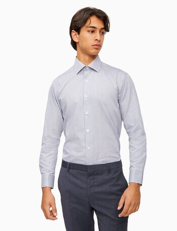 Calvin Klein Slim Fit Check Long Sleeve Shirt, Blue Marle product photo