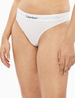 Calvin Klein Embossed Icon Cotton Thong Brief, White product photo